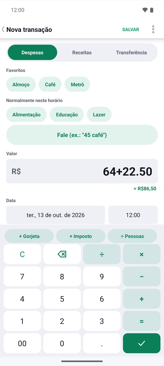 Configure uma vez.