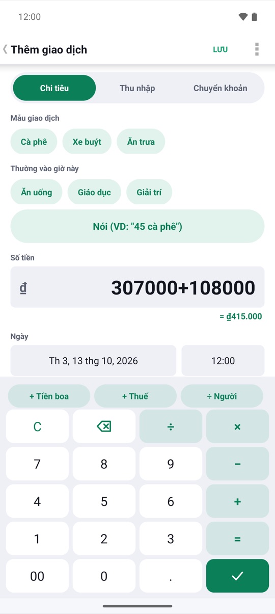 Thiết lập một lần.